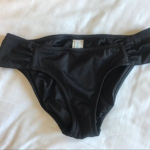 J Crew black ruched bikini bottom small. Top too!